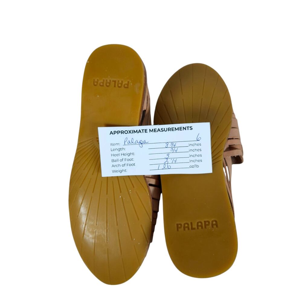 Palapa Womens Casual Acapulco Sandals 6 Tan Woven Leather Huarache Flats Boho - Picture 9 of 9